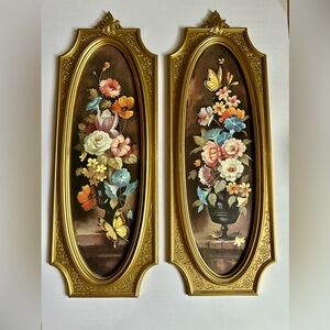 MCM Floral Wall Art Eric Sage Ornate Frame Butterfly